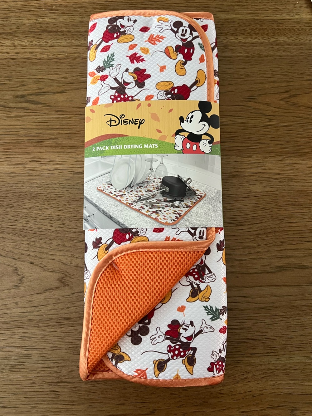 NEW Disney Orange Minnie Mouse Dish Drying Mat